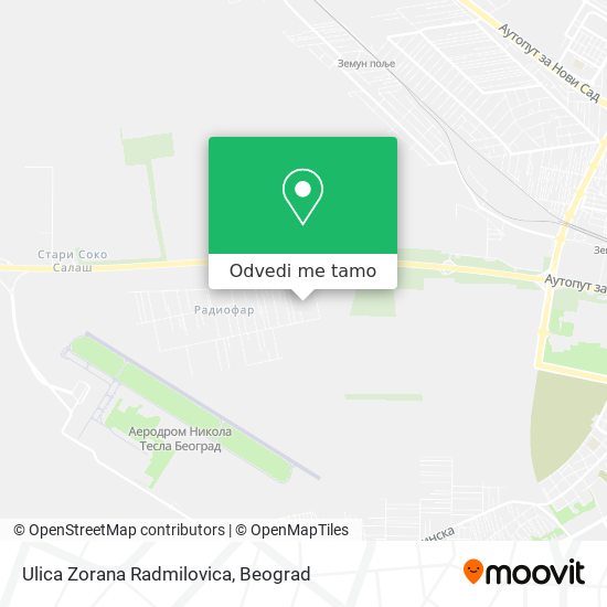 Ulica Zorana Radmilovica mapa