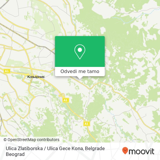 Ulica Zlatiborska / Ulica Gece Kona mapa