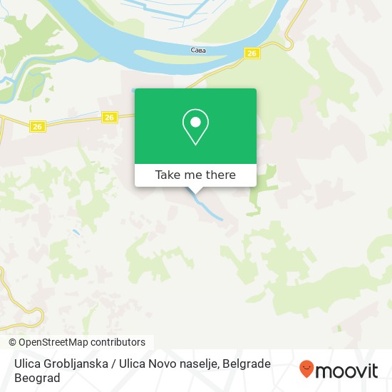 Ulica Grobljanska / Ulica Novo naselje mapa