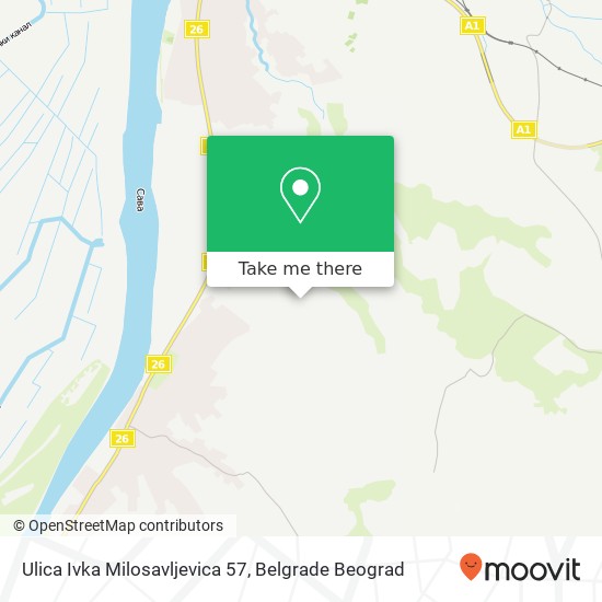 Ulica Ivka Milosavljevica 57 mapa