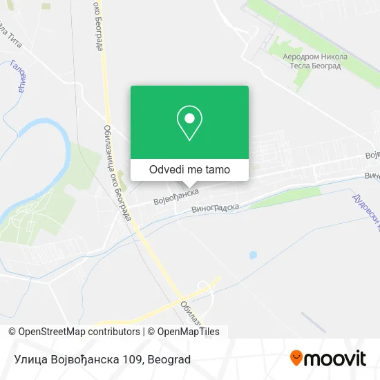 Улица Војвођанска 109 mapa