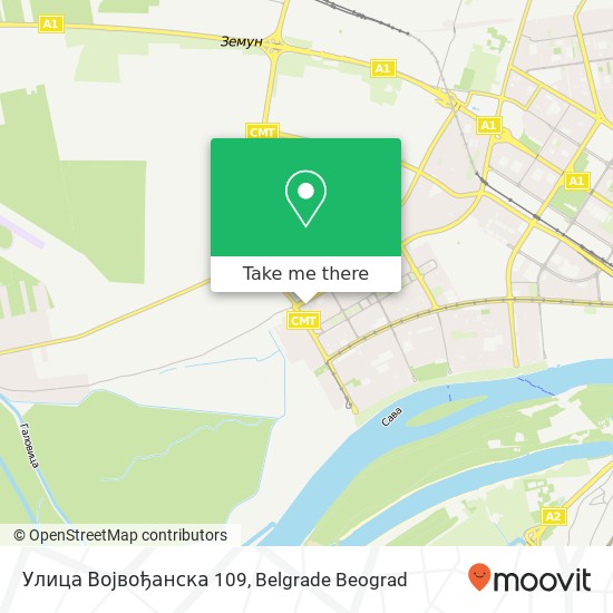 Улица Војвођанска 109 mapa