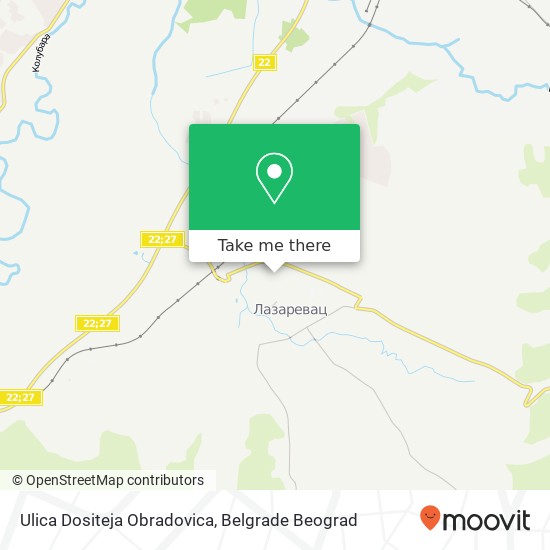 Ulica Dositeja Obradovica mapa