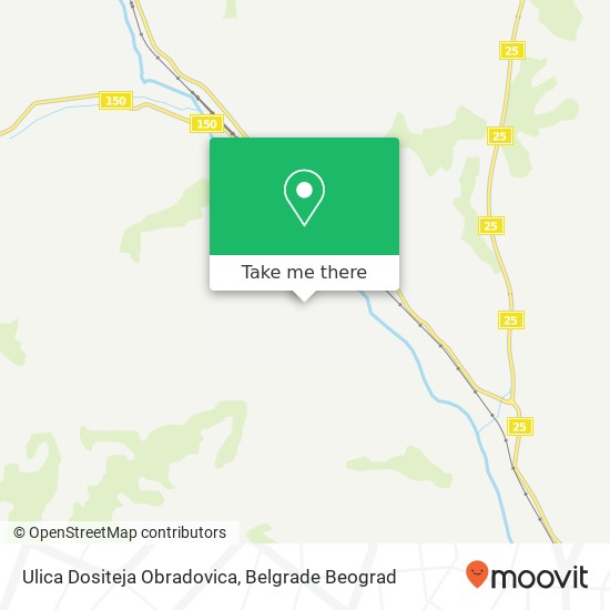 Ulica Dositeja Obradovica mapa