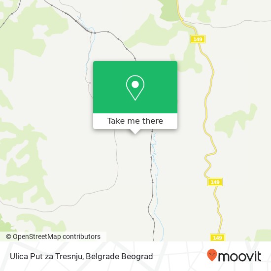 Ulica Put za Tresnju mapa