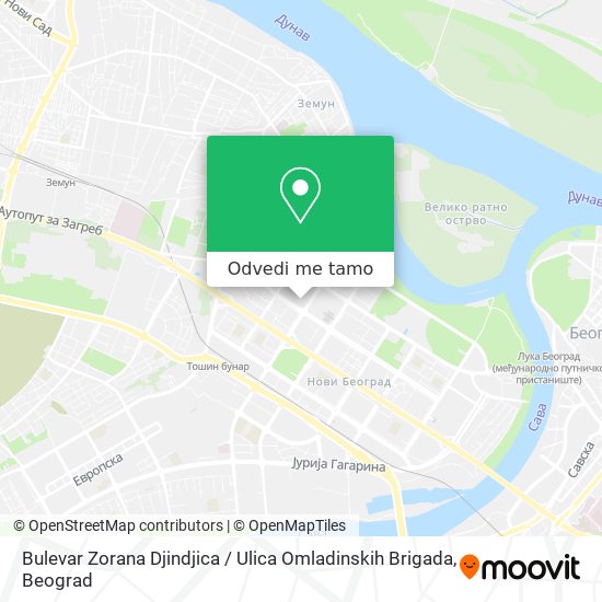 Bulevar Zorana Djindjica / Ulica Omladinskih Brigada mapa
