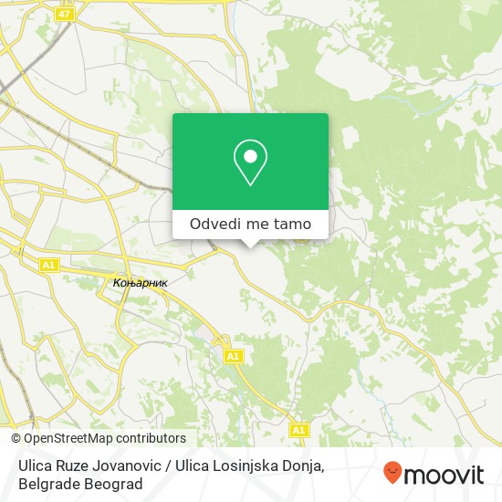 Ulica Ruze Jovanovic / Ulica Losinjska Donja mapa