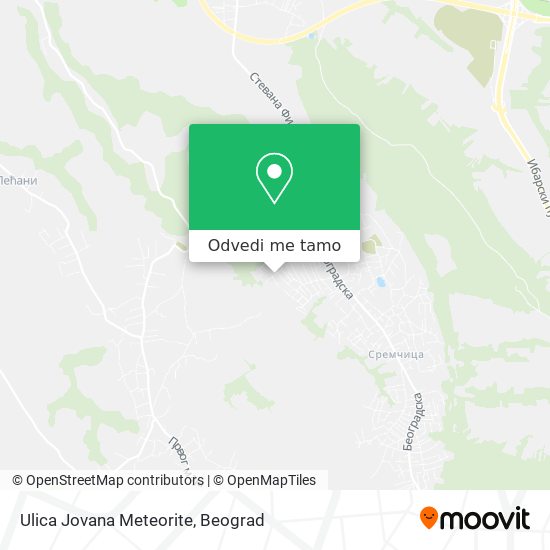 Ulica Jovana Meteorite mapa