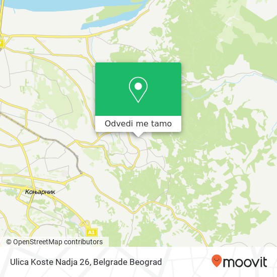 Ulica Koste Nadja 26 mapa