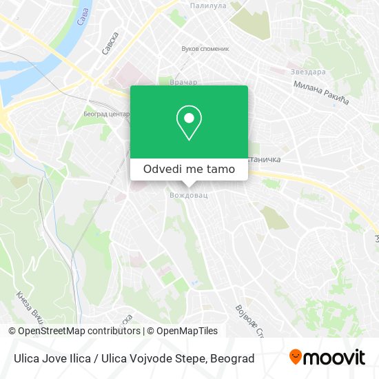 Ulica Jove Ilica / Ulica Vojvode Stepe mapa