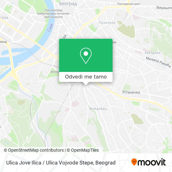 Ulica Jove Ilica / Ulica Vojvode Stepe mapa