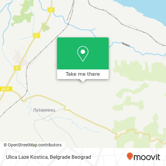 Ulica Laze Kostica mapa