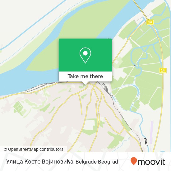 Улица Косте Војиновића mapa