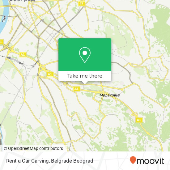 Rent a Car Carving mapa