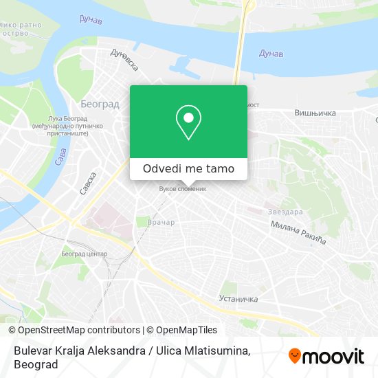 Bulevar Kralja Aleksandra / Ulica Mlatisumina mapa