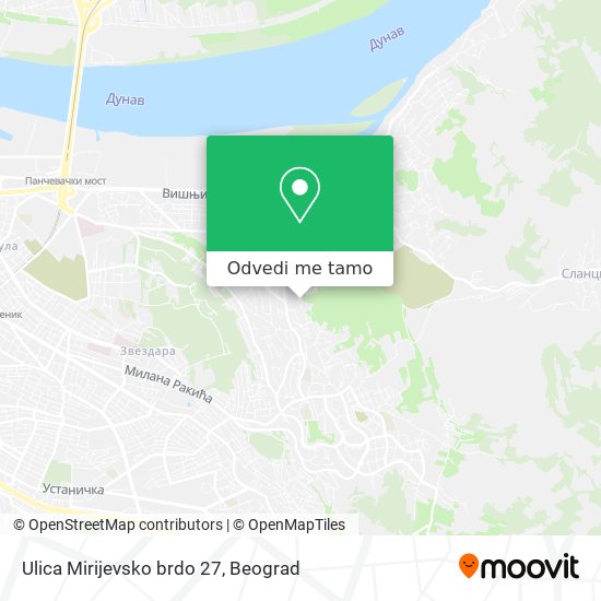 Ulica Mirijevsko brdo 27 mapa