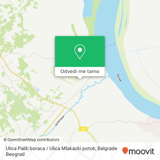 Ulica Palih boraca / Ulica Mlakacki potok mapa