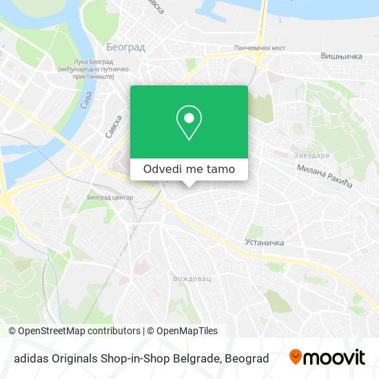 adidas Originals Shop-in-Shop Belgrade mapa