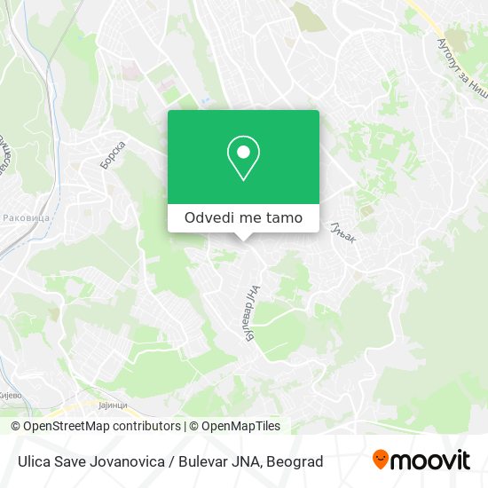 Ulica Save Jovanovica / Bulevar JNA mapa