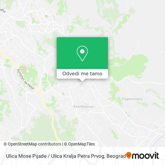 Ulica Mose Pijade / Ulica Kralja Petra Prvog mapa