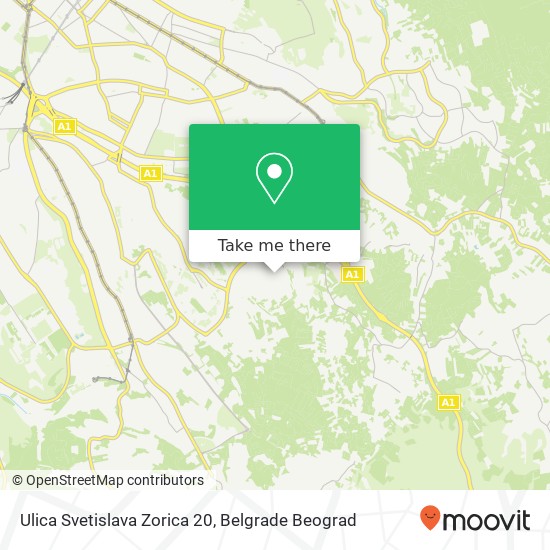 Ulica Svetislava Zorica 20 mapa