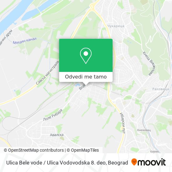 Ulica Bele vode / Ulica Vodovodska 8. deo mapa