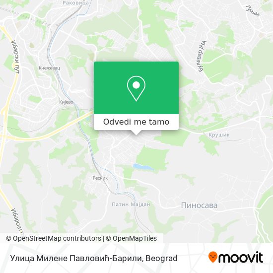 Улица Милене Павловић-Барили mapa