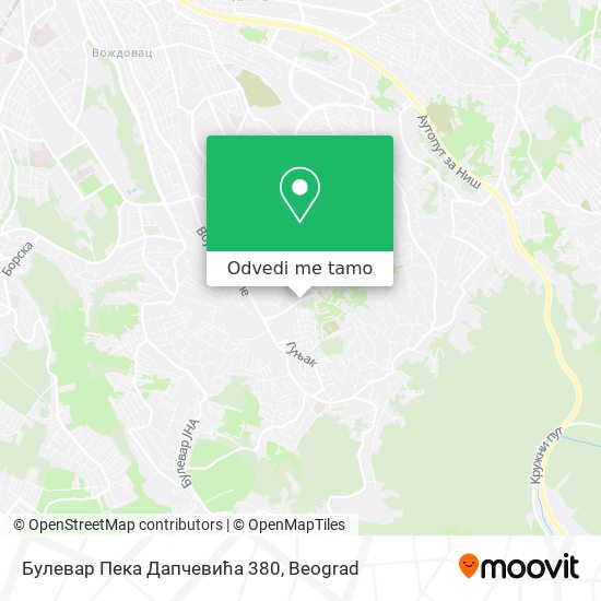 Булевар Пека Дапчевића 380 mapa