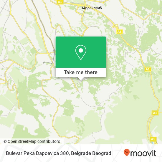 Bulevar Peka Dapcevica 380 mapa