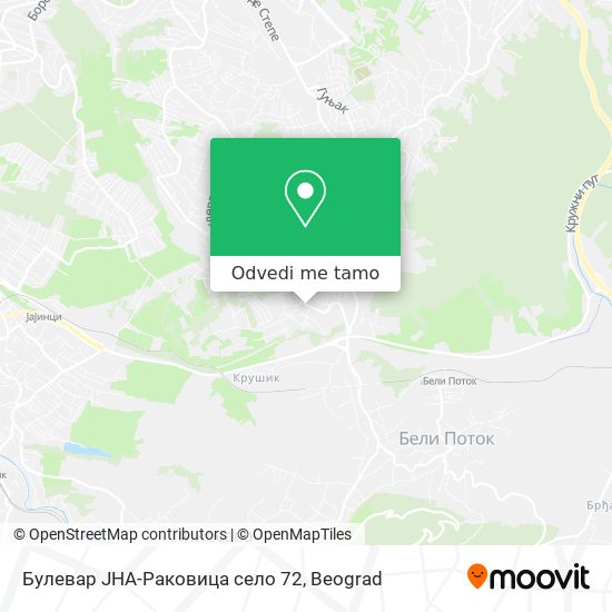 Булевар ЈНА-Раковица село 72 mapa
