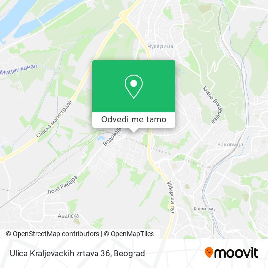 Ulica Kraljevackih zrtava 36 mapa