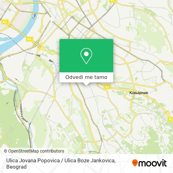 Ulica Jovana Popovica / Ulica Boze Jankovica mapa