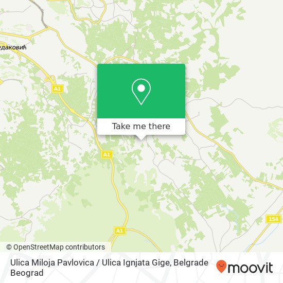 Ulica Miloja Pavlovica / Ulica Ignjata Gige mapa