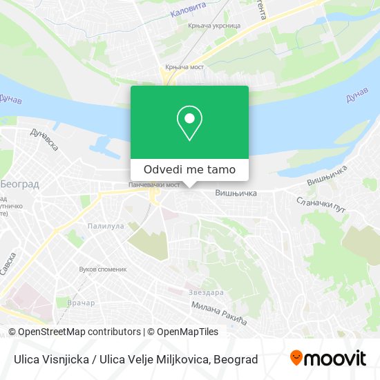 Ulica Visnjicka / Ulica Velje Miljkovica mapa