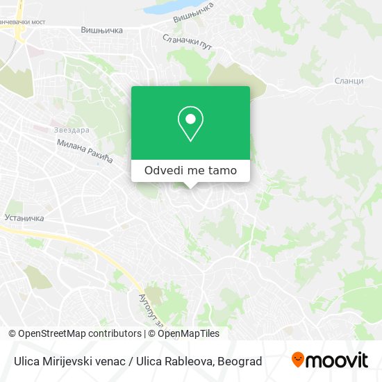 Ulica Mirijevski venac / Ulica Rableova mapa