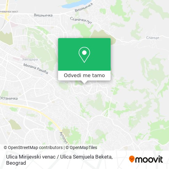 Ulica Mirijevski venac / Ulica Semjuela Beketa mapa