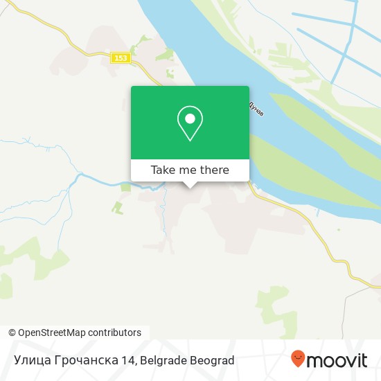 Улица Грочанска 14 mapa