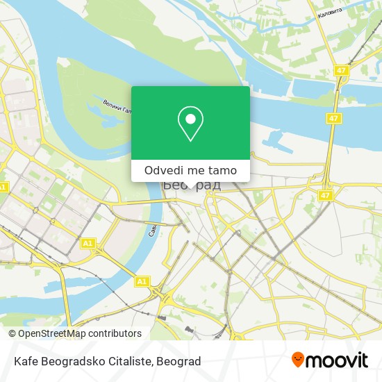 Kafe Beogradsko Citaliste mapa