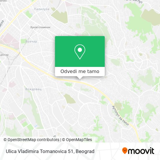 Ulica Vladimira Tomanovica 51 mapa