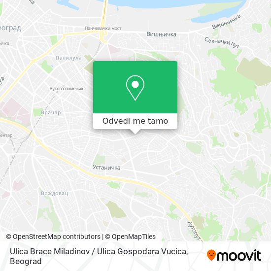 Ulica Brace Miladinov / Ulica Gospodara Vucica mapa