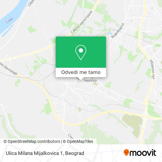 Ulica Milana Mijalkovica 1 mapa