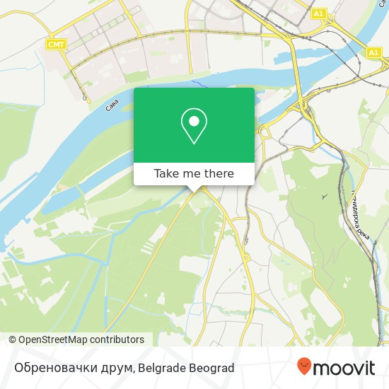 Обреновачки друм mapa