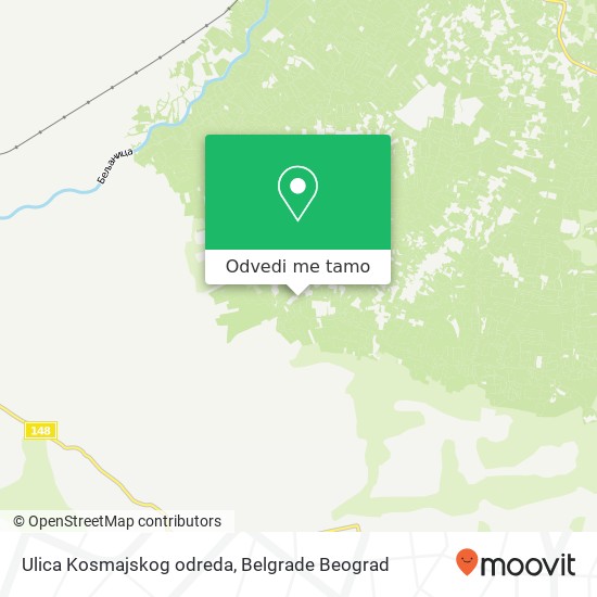 Ulica Kosmajskog odreda mapa