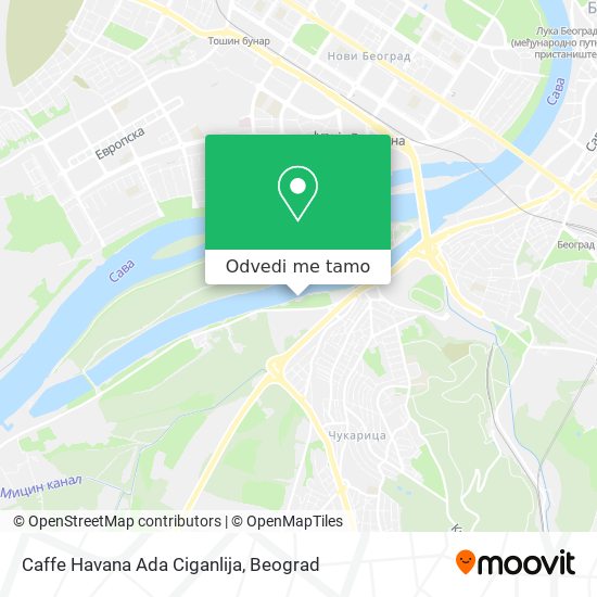 Caffe Havana Ada Ciganlija mapa