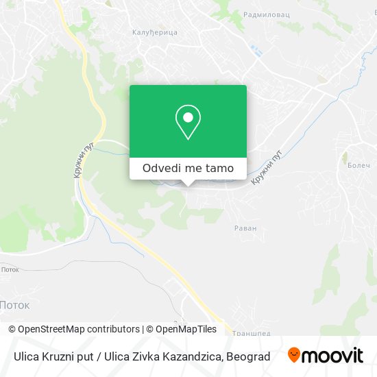 Ulica Kruzni put / Ulica Zivka Kazandzica mapa