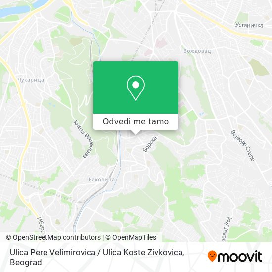 Ulica Pere Velimirovica / Ulica Koste Zivkovica mapa