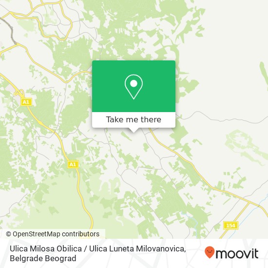 Ulica Milosa Obilica / Ulica Luneta Milovanovica mapa