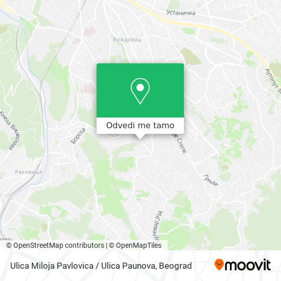 Ulica Miloja Pavlovica / Ulica Paunova mapa