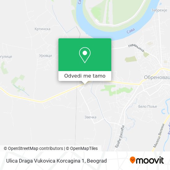 Ulica Draga Vukovica Korcagina 1 mapa