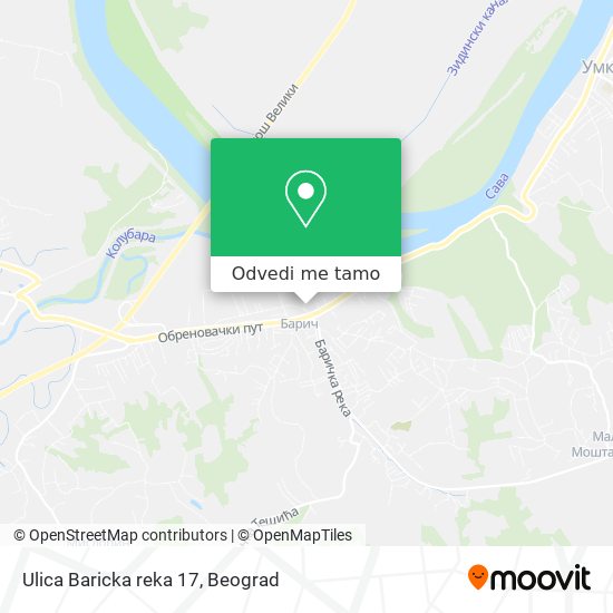 Ulica Baricka reka 17 mapa